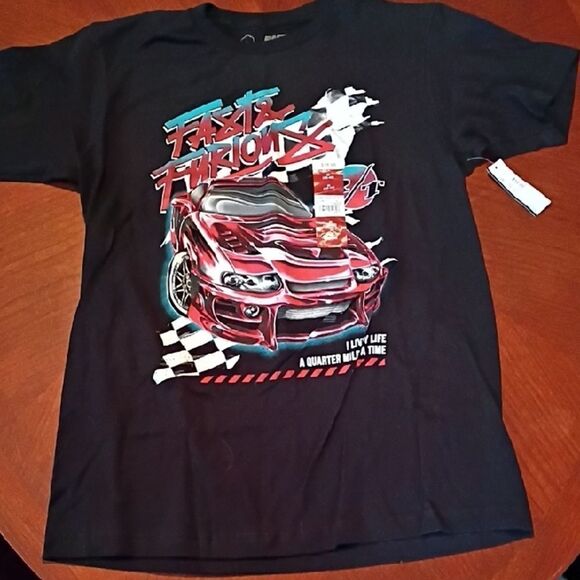 Kids Black Graphic T-Shirt - Picture 1 of 1